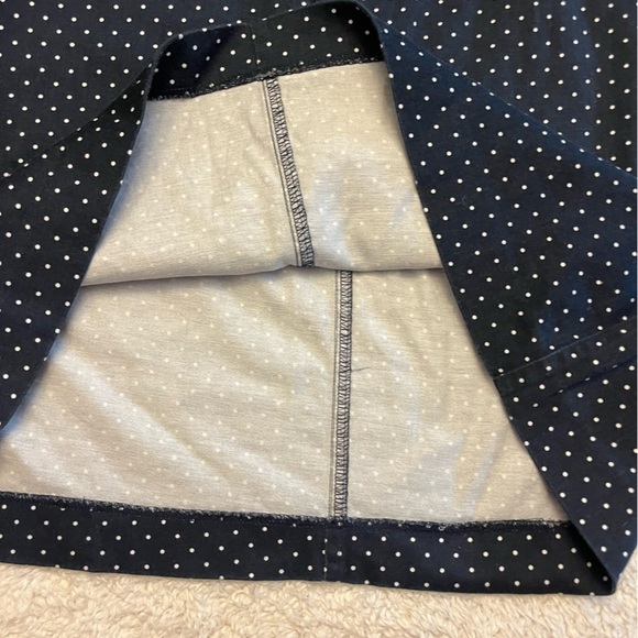 Chaps Navy and White Polka Dot Skirt - Picture 5 of 7